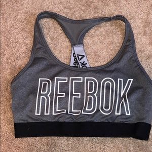 Reebok sports bra - logo front - crisscross back